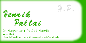henrik pallai business card